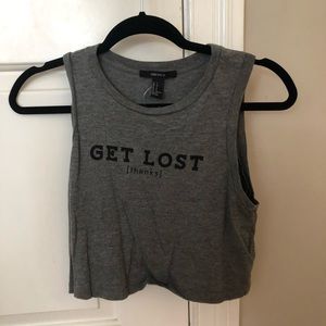 Cropped razor back tank top
